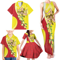 La Sicilia Family Matching Tank Maxi Dress and Hawaiian Shirt Bandiera della Sicilia Motif