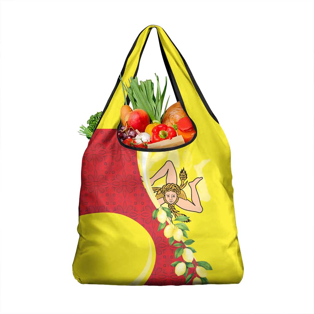La Sicilia Grocery Bag Bandiera della Sicilia Motif