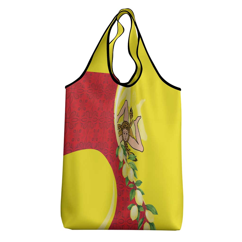 La Sicilia Grocery Bag Bandiera della Sicilia Motif