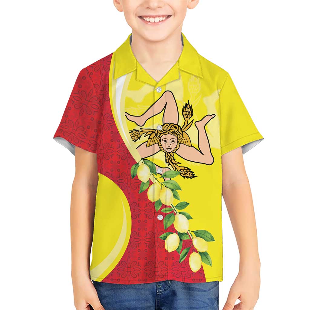 La Sicilia Kid Hawaiian Shirt Bandiera della Sicilia Motif