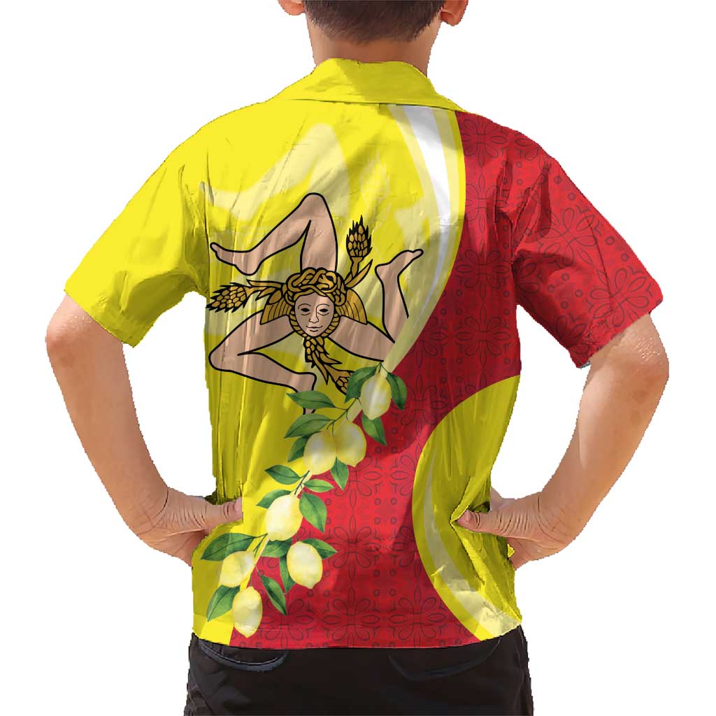 La Sicilia Kid Hawaiian Shirt Bandiera della Sicilia Motif