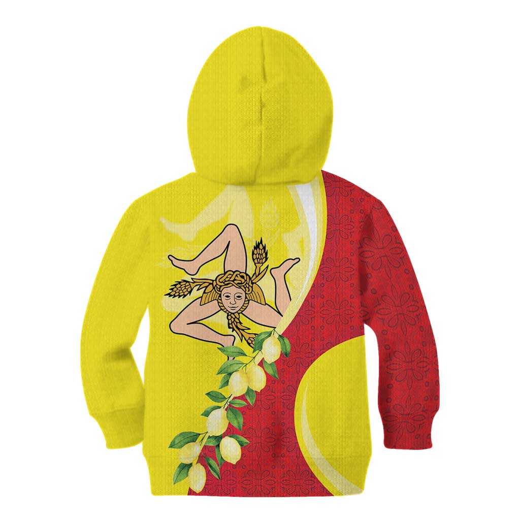 La Sicilia Kid Hoodie Bandiera della Sicilia Motif