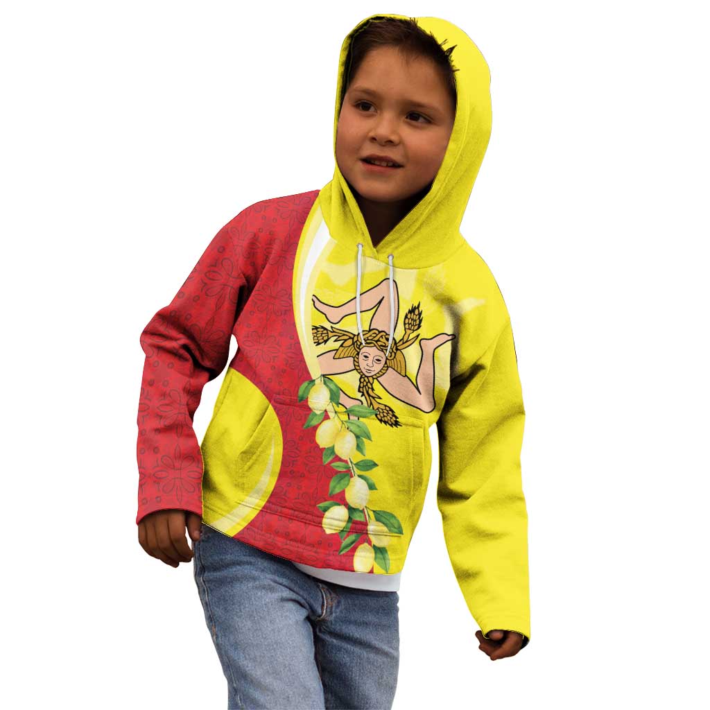 La Sicilia Kid Hoodie Bandiera della Sicilia Motif