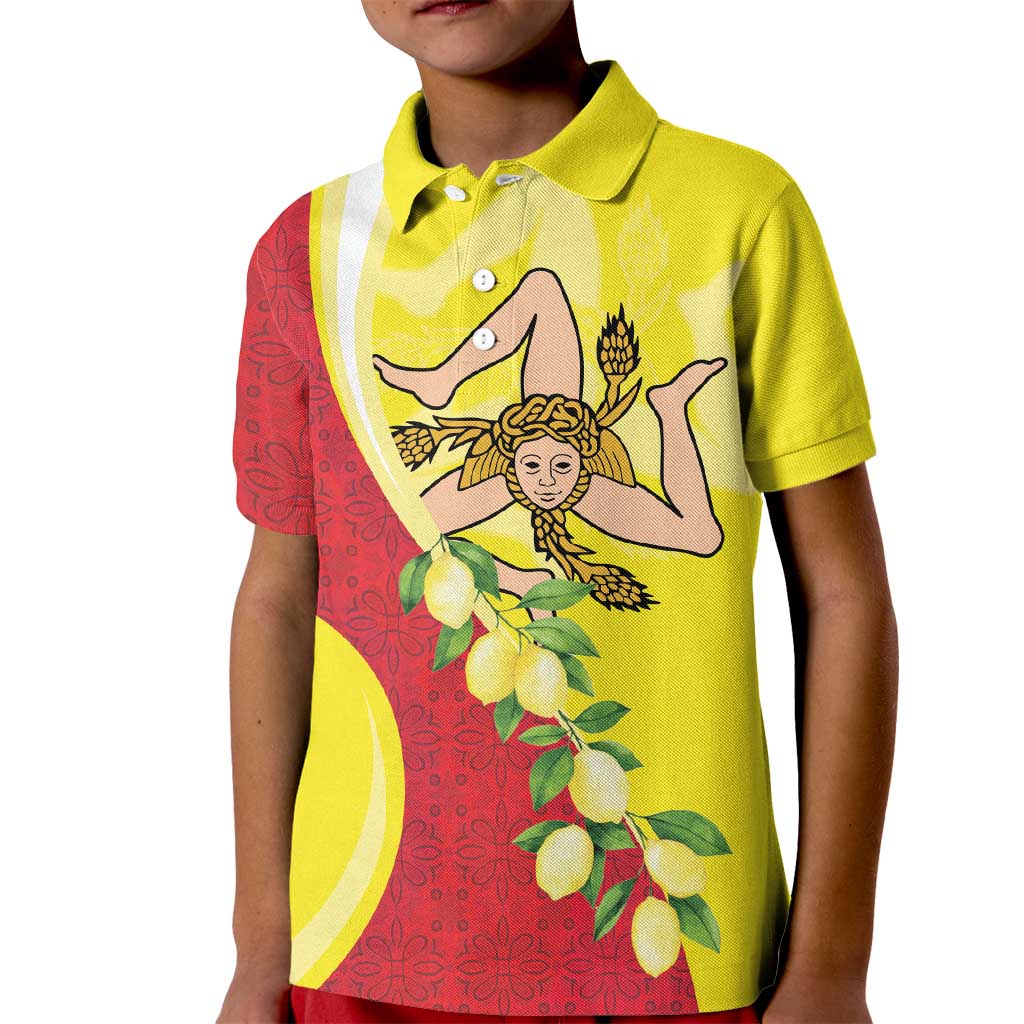 La Sicilia Kid Polo Shirt Bandiera della Sicilia Motif
