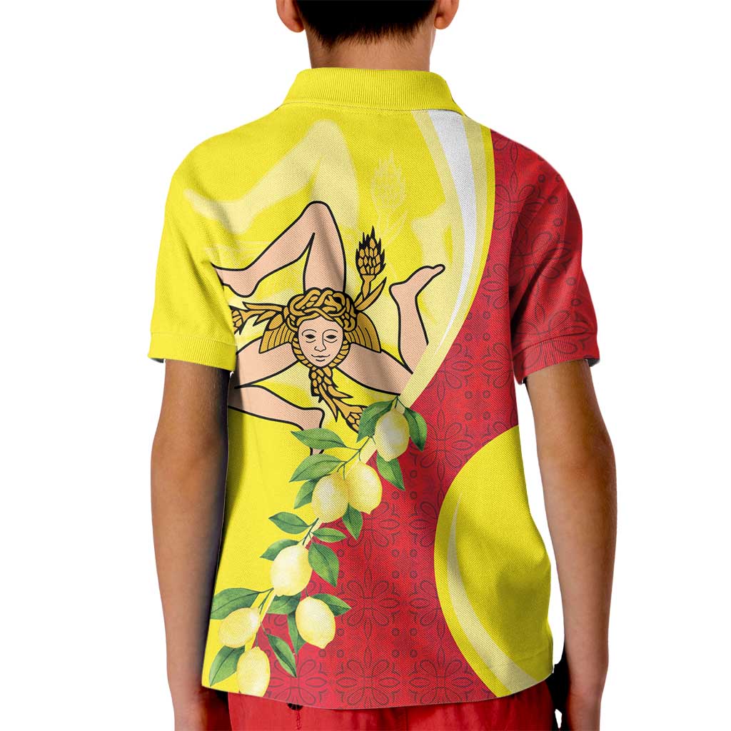 La Sicilia Kid Polo Shirt Bandiera della Sicilia Motif