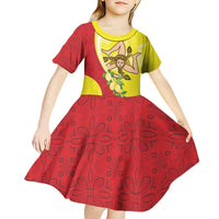 La Sicilia Kid Short Sleeve Dress Bandiera della Sicilia Motif