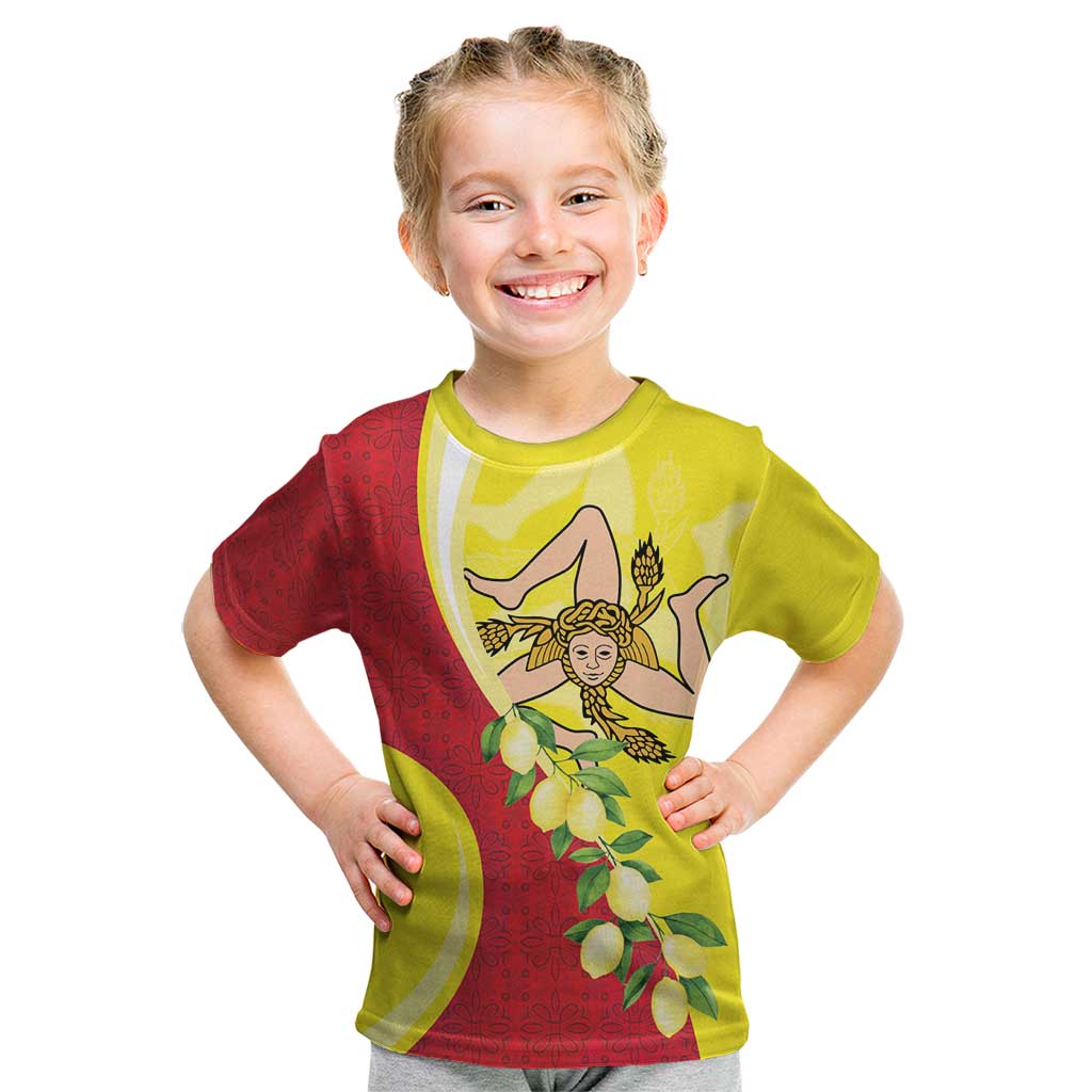 La Sicilia Kid T Shirt Bandiera della Sicilia Motif