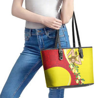 La Sicilia Leather Tote Bag Bandiera della Sicilia Motif