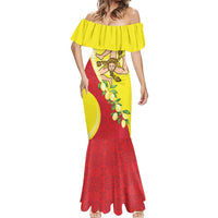 La Sicilia Mermaid Dress Bandiera della Sicilia Motif
