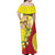 La Sicilia Off Shoulder Maxi Dress Bandiera della Sicilia Motif