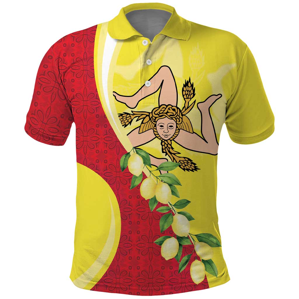 La Sicilia Polo Shirt Bandiera della Sicilia Motif