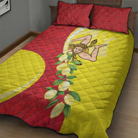 La Sicilia Quilt Bed Set Bandiera della Sicilia Motif