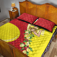 La Sicilia Quilt Bed Set Bandiera della Sicilia Motif
