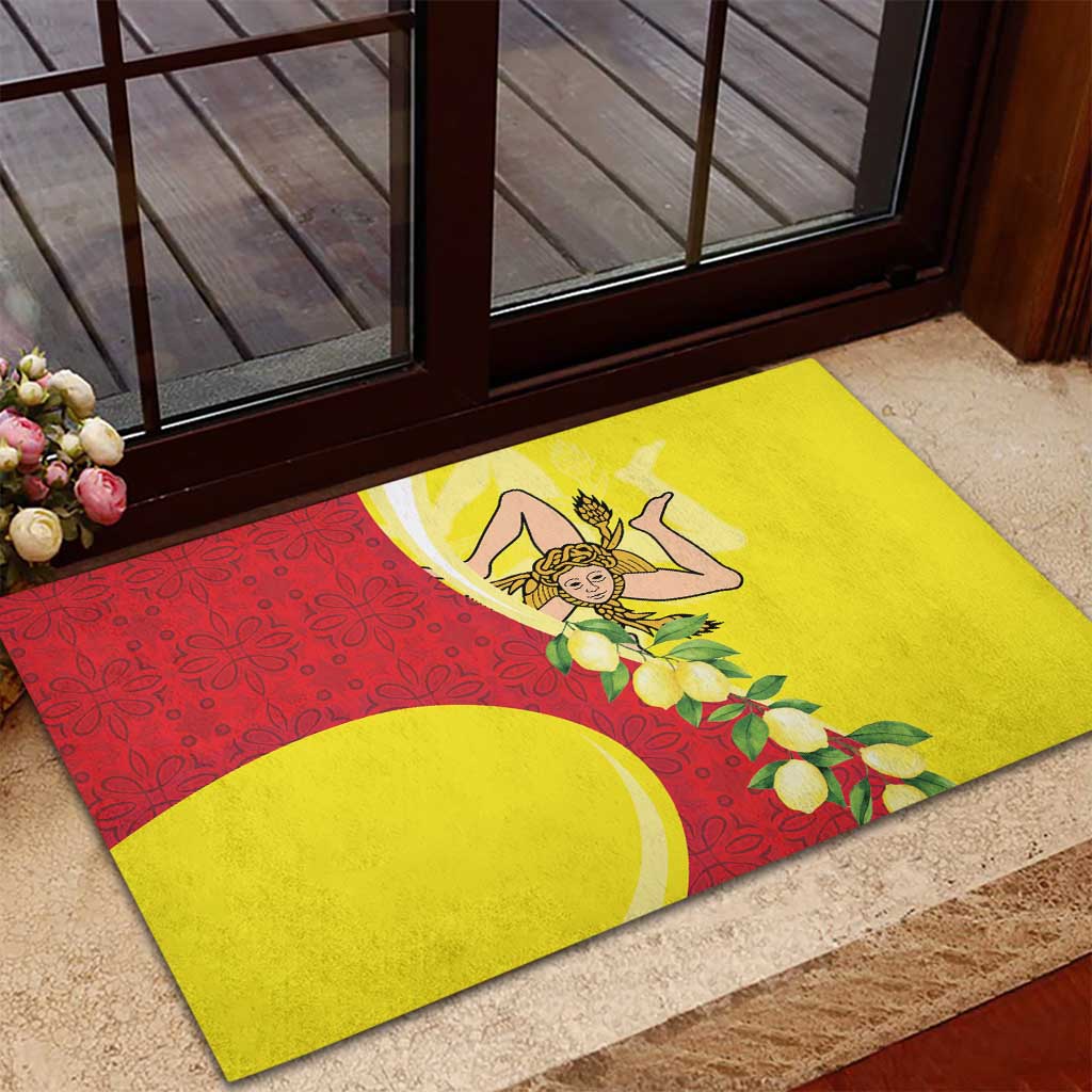 La Sicilia Rubber Doormat Bandiera della Sicilia Motif