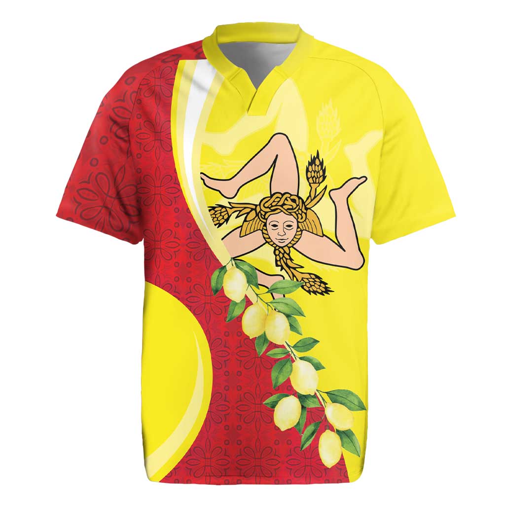 La Sicilia Rugby Jersey Bandiera della Sicilia Motif
