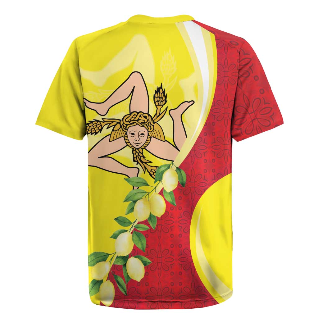 La Sicilia Rugby Jersey Bandiera della Sicilia Motif