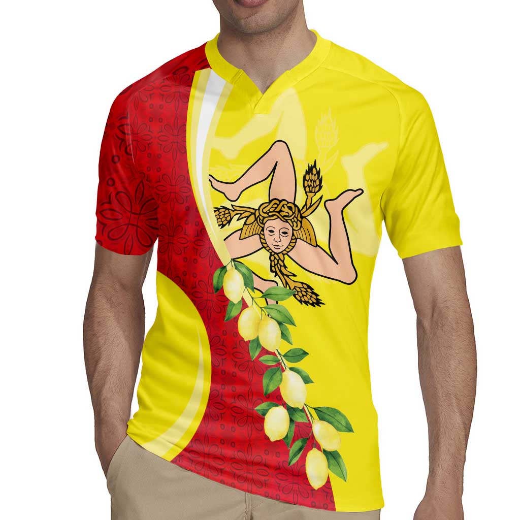 La Sicilia Rugby Jersey Bandiera della Sicilia Motif