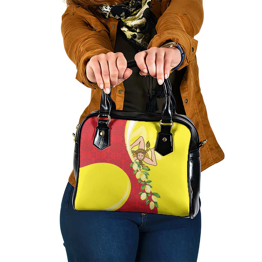 La Sicilia Shoulder Handbag Bandiera della Sicilia Motif