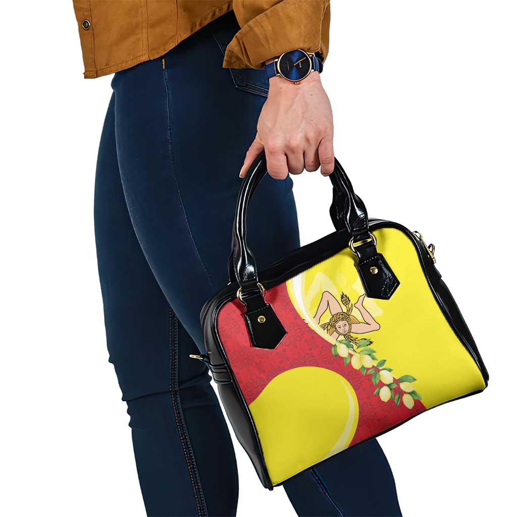La Sicilia Shoulder Handbag Bandiera della Sicilia Motif