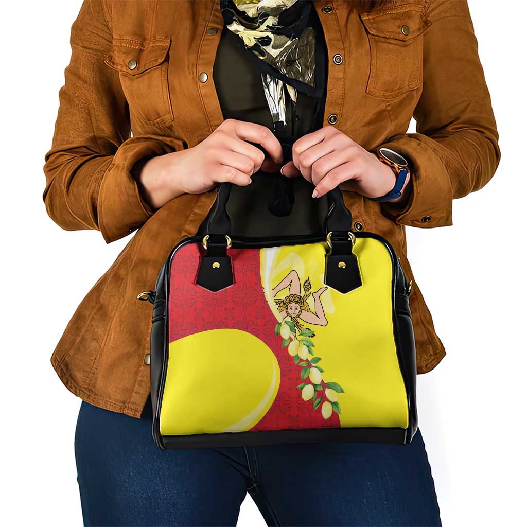 La Sicilia Shoulder Handbag Bandiera della Sicilia Motif
