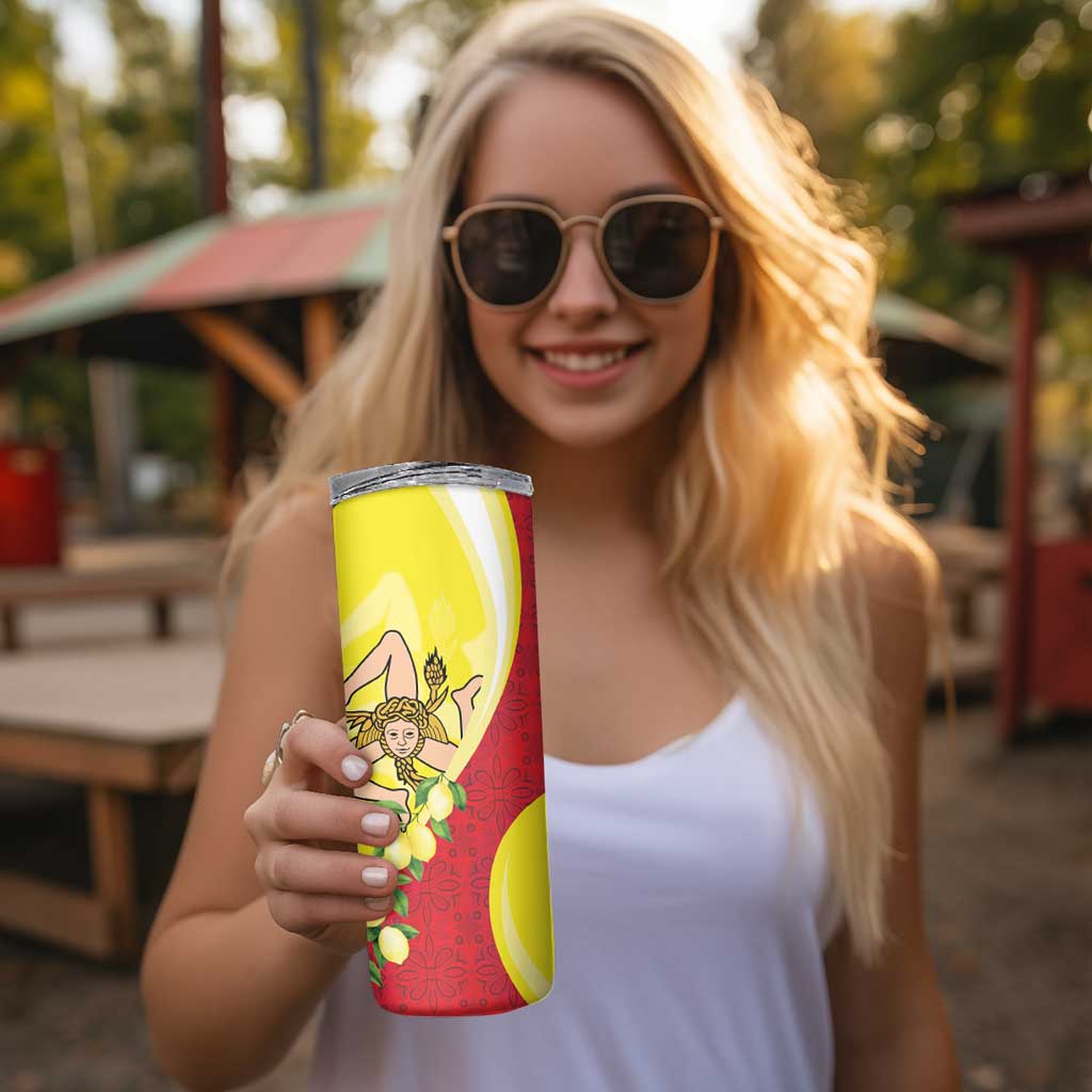 La Sicilia Skinny Tumbler Bandiera della Sicilia Motif