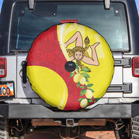 La Sicilia Spare Tire Cover Bandiera della Sicilia Motif