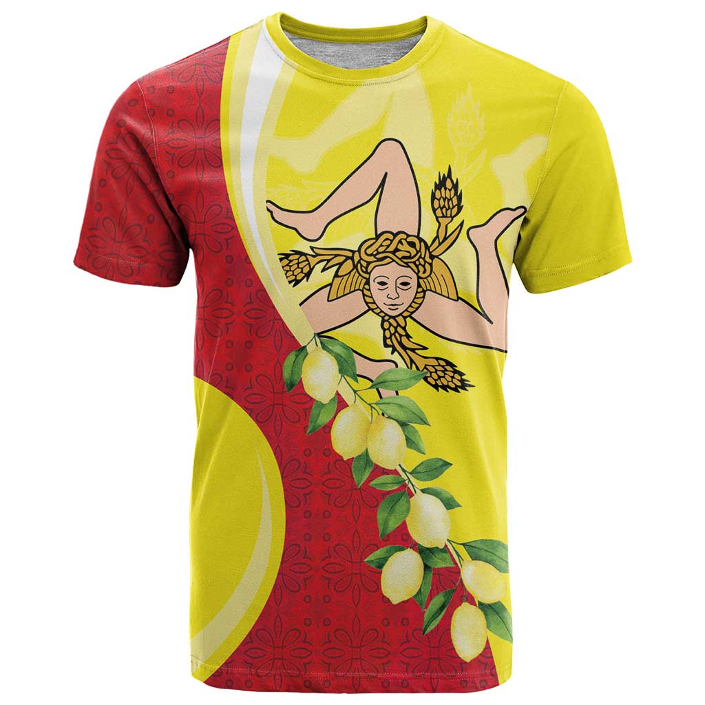 La Sicilia T Shirt Bandiera della Sicilia Motif