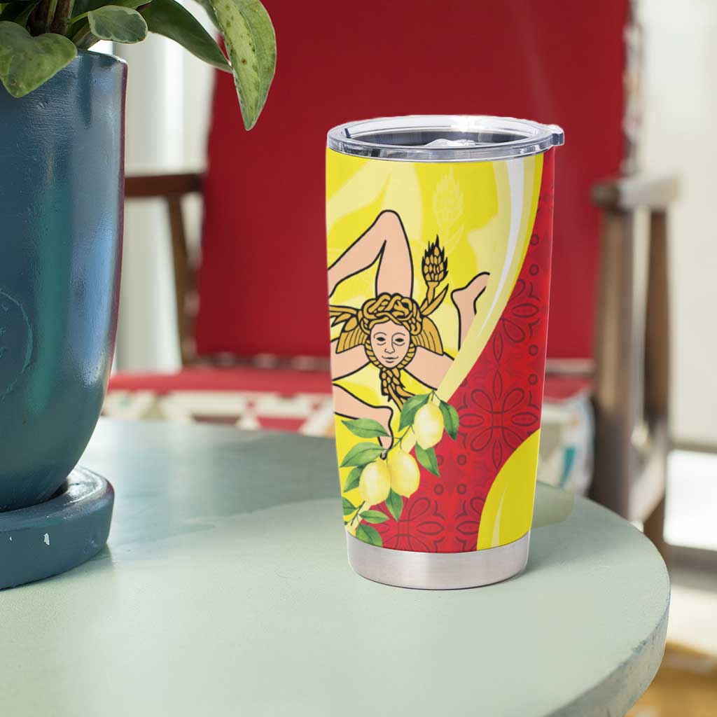 La Sicilia Tumbler Cup Bandiera della Sicilia Motif