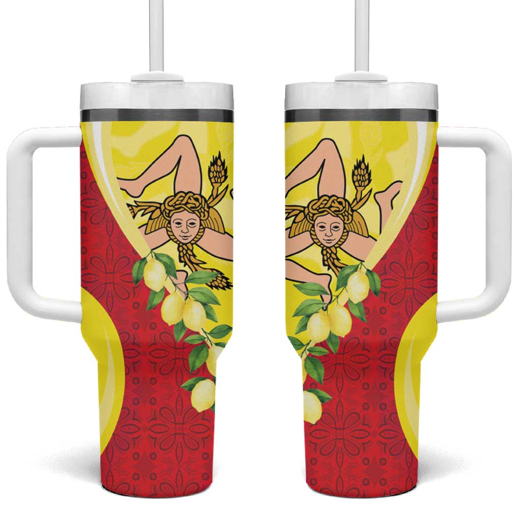 La Sicilia Tumbler With Handle Bandiera della Sicilia Motif