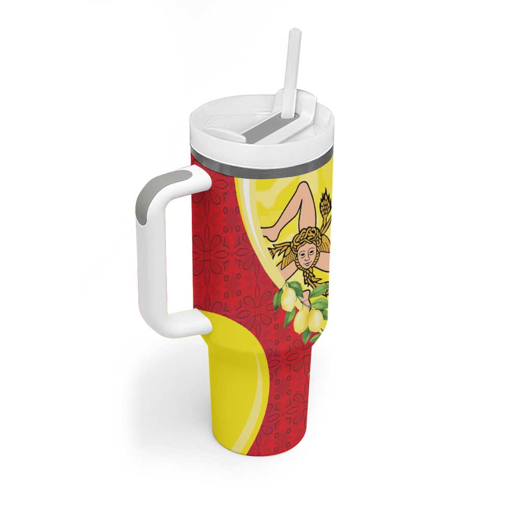 La Sicilia Tumbler With Handle Bandiera della Sicilia Motif