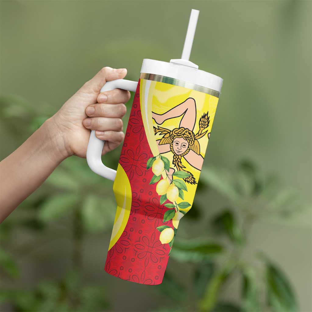 La Sicilia Tumbler With Handle Bandiera della Sicilia Motif