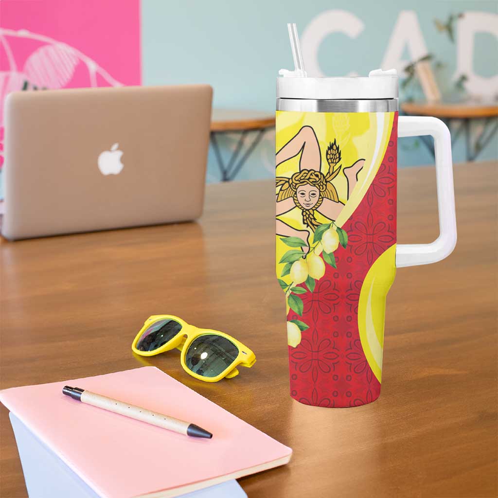 La Sicilia Tumbler With Handle Bandiera della Sicilia Motif
