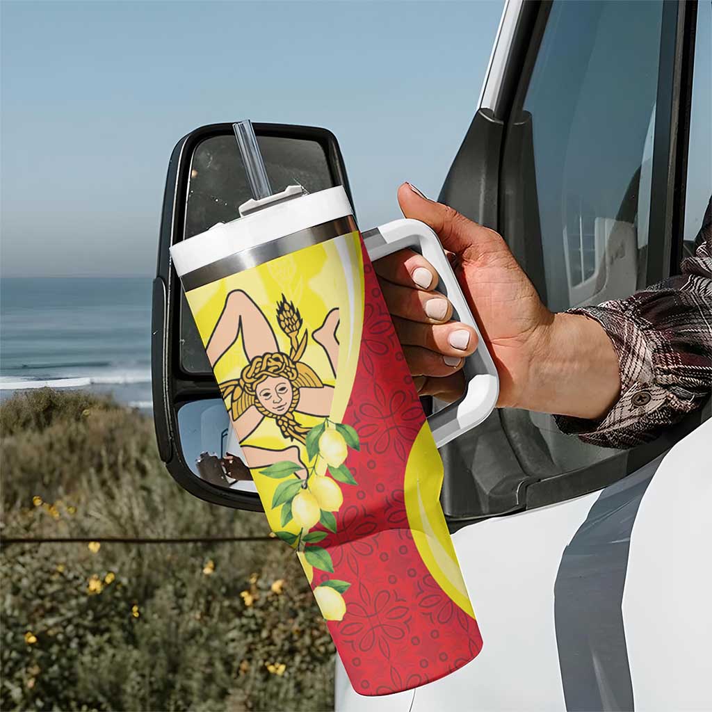 La Sicilia Tumbler With Handle Bandiera della Sicilia Motif