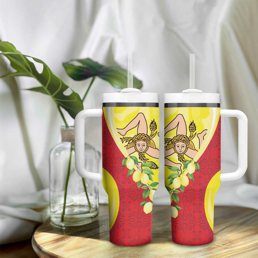 La Sicilia Tumbler With Handle Bandiera della Sicilia Motif
