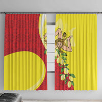 La Sicilia Window Curtain Bandiera della Sicilia Motif