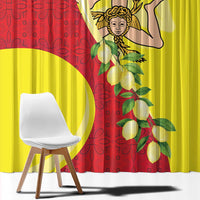 La Sicilia Window Curtain Bandiera della Sicilia Motif
