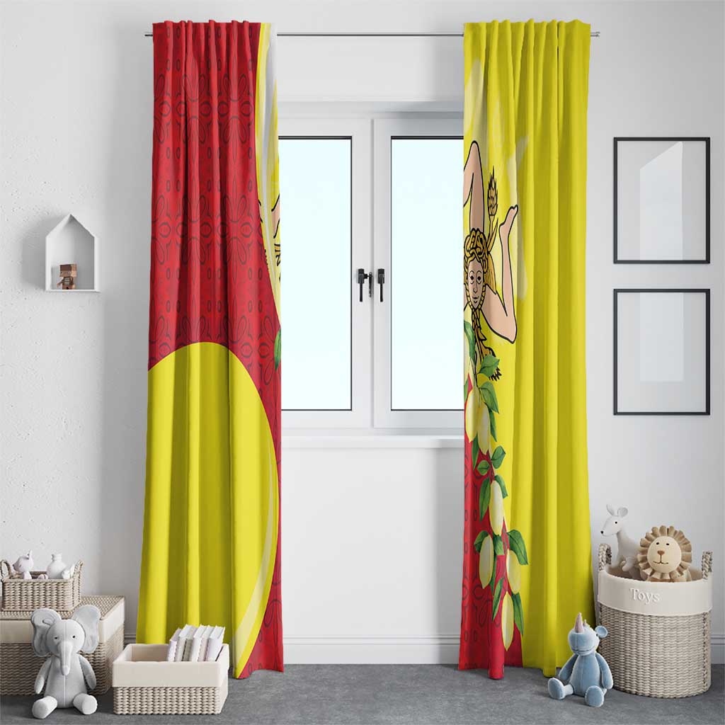 La Sicilia Window Curtain Bandiera della Sicilia Motif