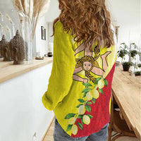 La Sicilia Women Casual Shirt Bandiera della Sicilia Motif