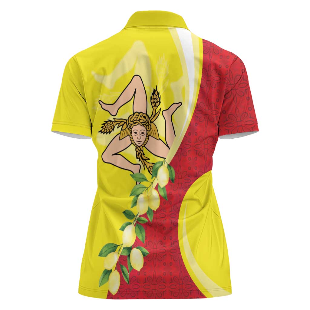 La Sicilia Women Polo Shirt Bandiera della Sicilia Motif