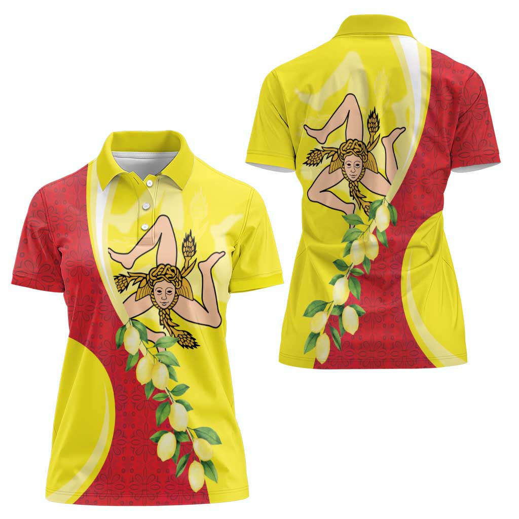 La Sicilia Women Polo Shirt Bandiera della Sicilia Motif