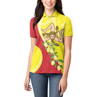 La Sicilia Women Polo Shirt Bandiera della Sicilia Motif
