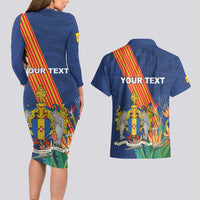 Personalized Madeira Couples Matching Long Sleeve Bodycon Dress and Hawaiian Shirt Das Ilhas as Mais Belas e Livres