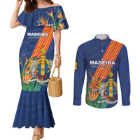 Personalized Madeira Couples Matching Mermaid Dress and Long Sleeve Button Shirt Das Ilhas as Mais Belas e Livres