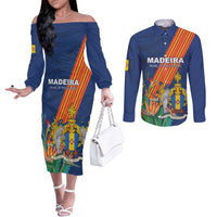 Personalized Madeira Couples Matching Off The Shoulder Long Sleeve Dress and Long Sleeve Button Shirt Das Ilhas as Mais Belas e Livres
