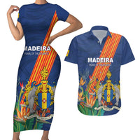 Personalized Madeira Couples Matching Short Sleeve Bodycon Dress and Hawaiian Shirt Das Ilhas as Mais Belas e Livres