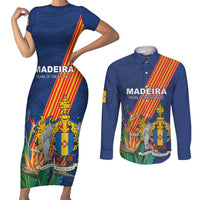Personalized Madeira Couples Matching Short Sleeve Bodycon Dress and Long Sleeve Button Shirt Das Ilhas as Mais Belas e Livres