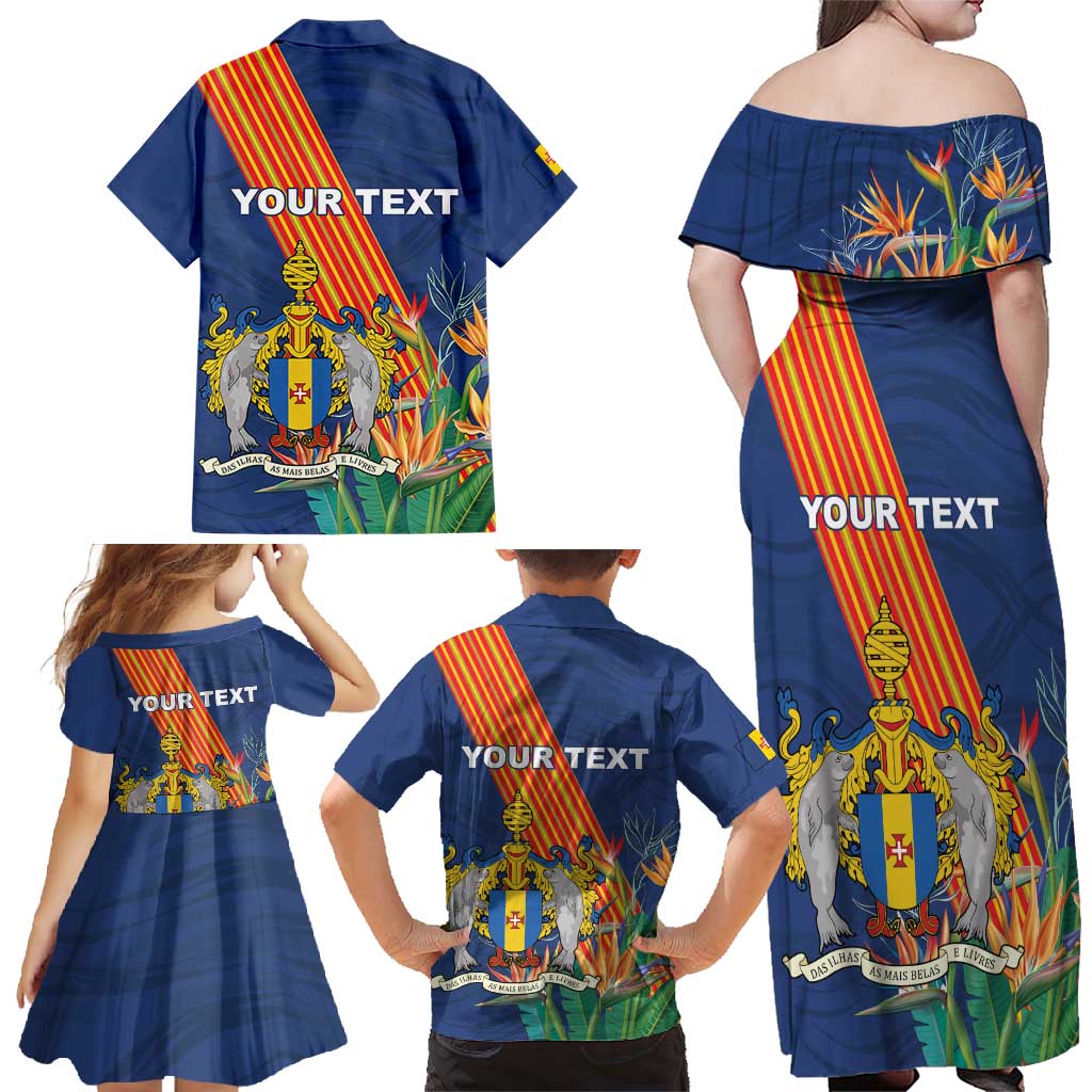 Personalized Madeira Family Matching Off Shoulder Maxi Dress and Hawaiian Shirt Das Ilhas as Mais Belas e Livres