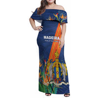 Personalized Madeira Family Matching Off Shoulder Maxi Dress and Hawaiian Shirt Das Ilhas as Mais Belas e Livres