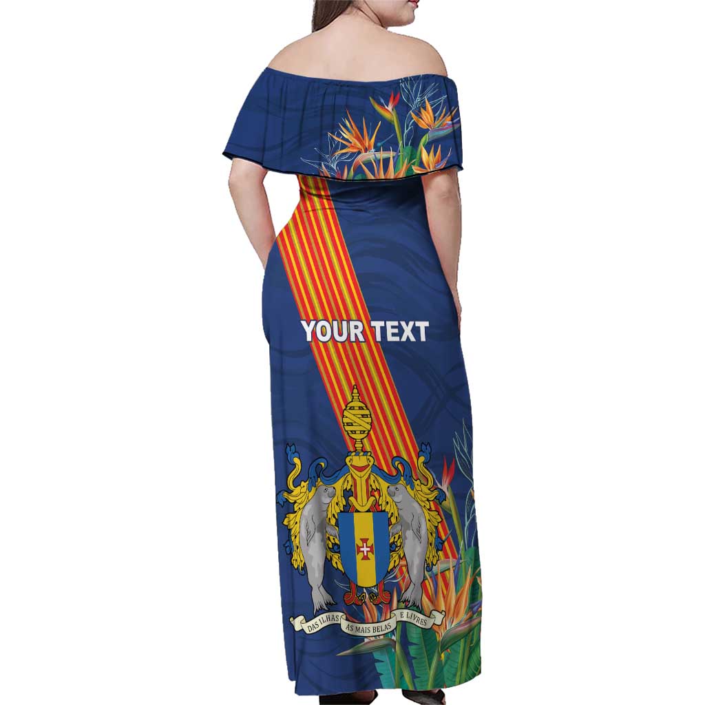 Personalized Madeira Family Matching Off Shoulder Maxi Dress and Hawaiian Shirt Das Ilhas as Mais Belas e Livres