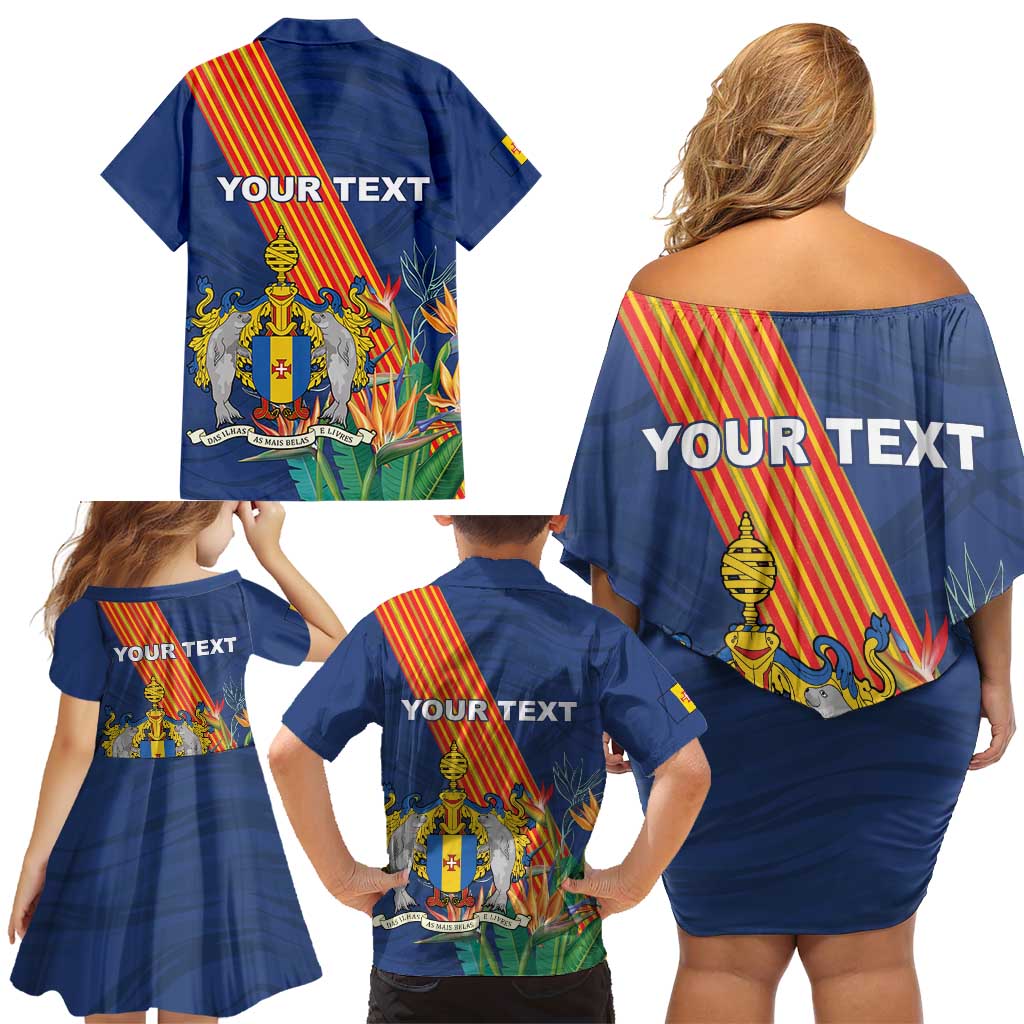 Personalized Madeira Family Matching Off Shoulder Short Dress and Hawaiian Shirt Das Ilhas as Mais Belas e Livres
